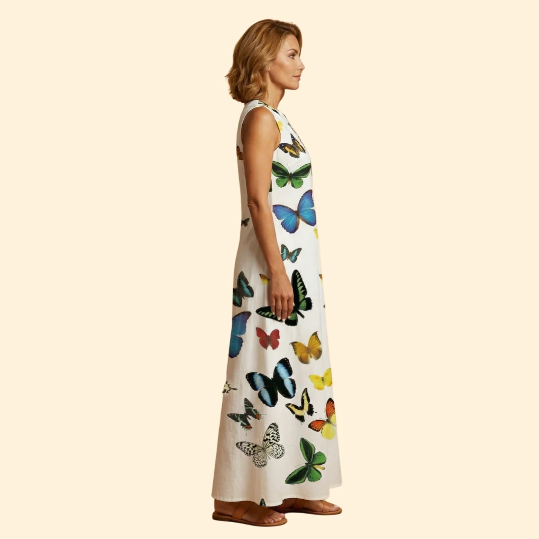 Women’s Sleeveless Gown with V-Neckline - Image 3