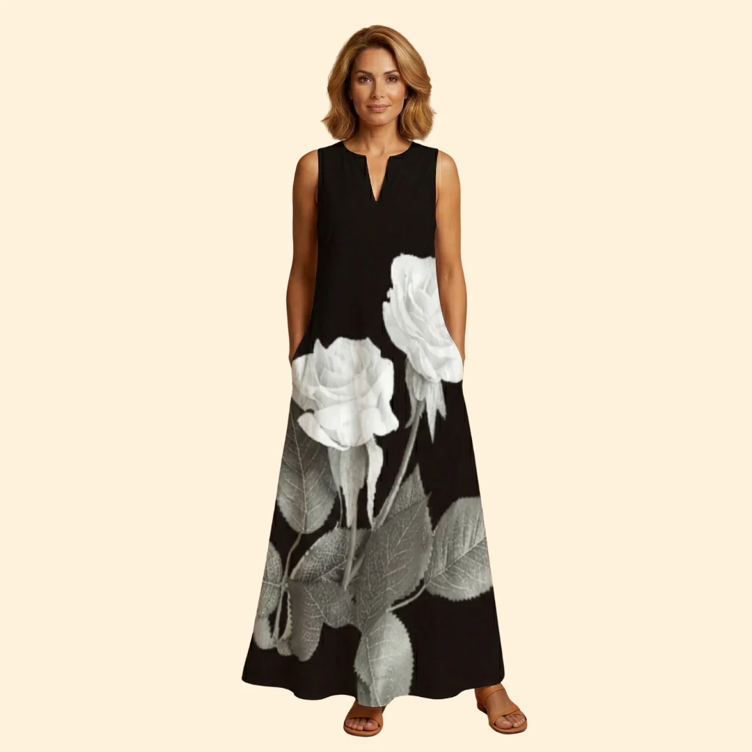 Women’s Sleeveless Gown with V-Neckline - Image 6