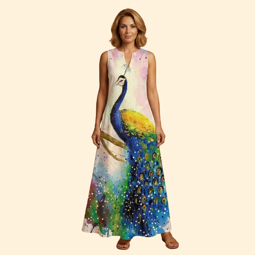 Women’s Sleeveless Gown with V-Neckline - Image 7