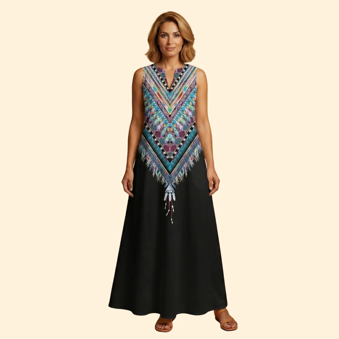 Women’s Sleeveless Gown with V-Neckline - Image 9