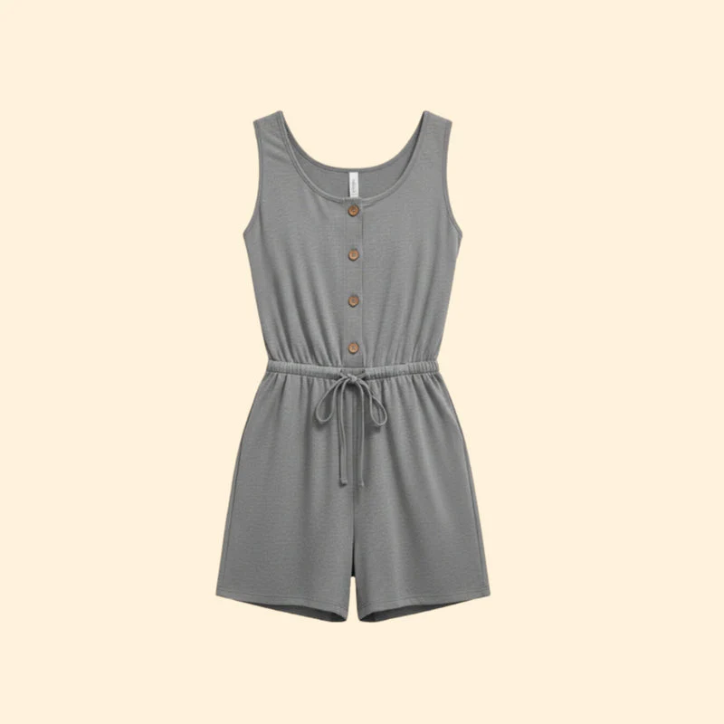 Women’s Sleeveless Jumpsuit Drawstring Waist