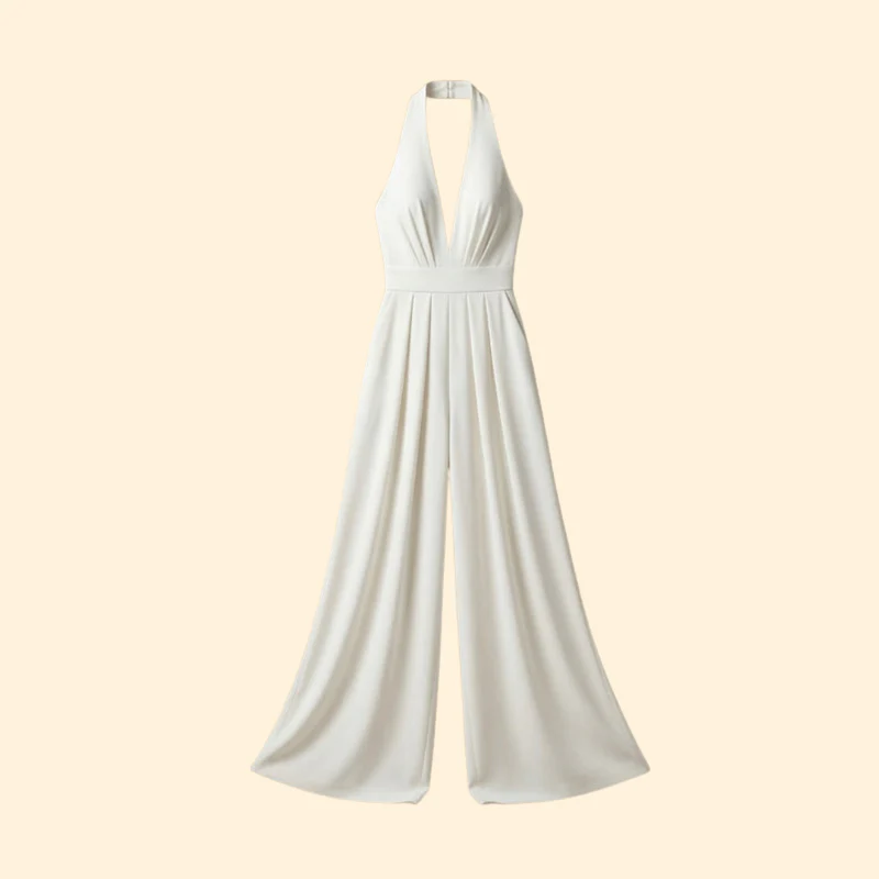 Women’s Sleeveless Jumpsuit Pleated Design
