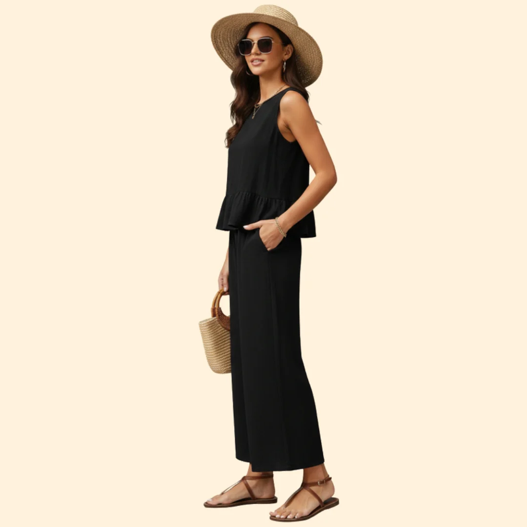 Women’s Sleeveless Jumpsuit Ruffled Hem - Image 4