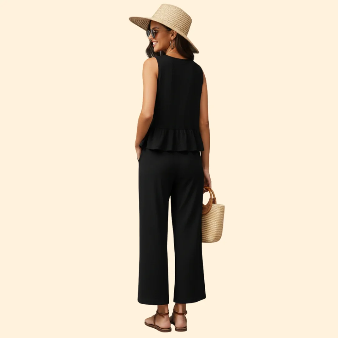 Women’s Sleeveless Jumpsuit Ruffled Hem - Image 5