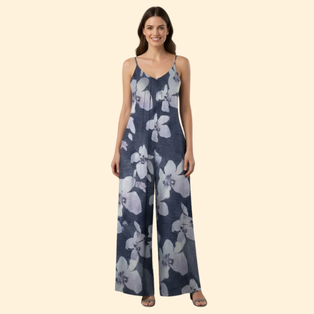 Women’s Sleeveless Jumpsuit with Adjustable Straps - Image 2