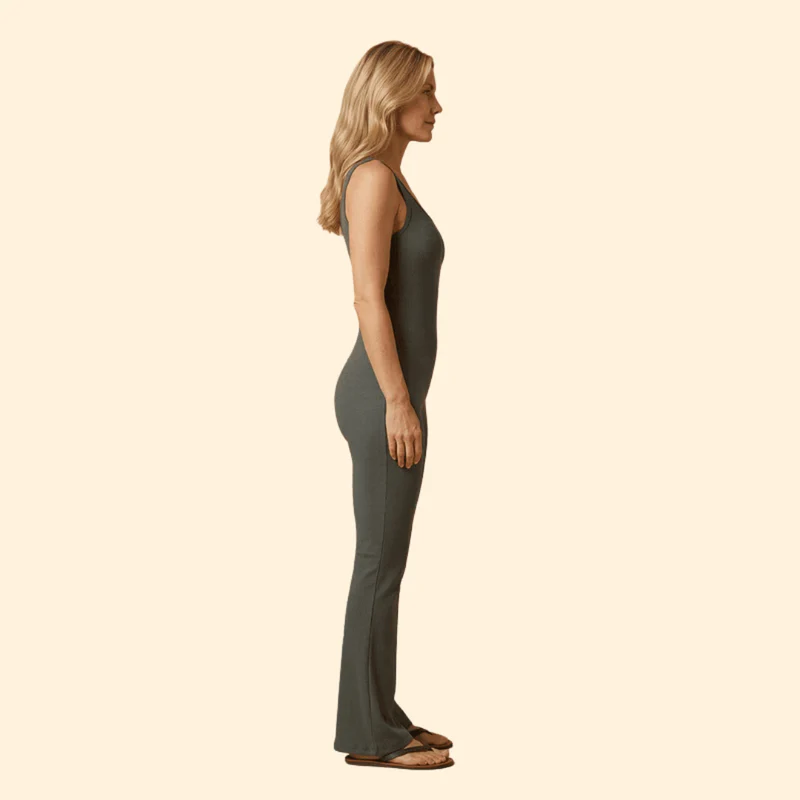 Women’s Sleeveless Jumpsuit with Back Cutout - Image 3