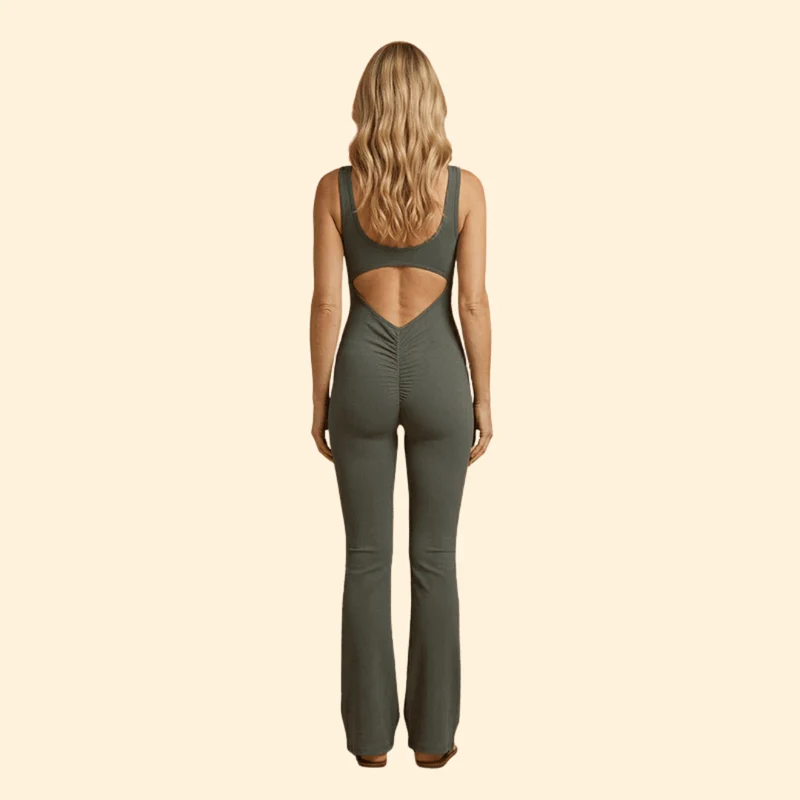 Women’s Sleeveless Jumpsuit with Back Cutout - Image 4