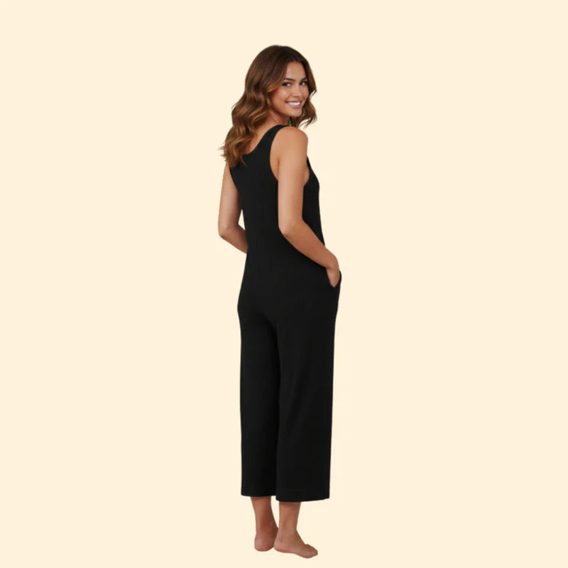 Women’s Sleeveless Jumpsuit with Button Placket - Image 4