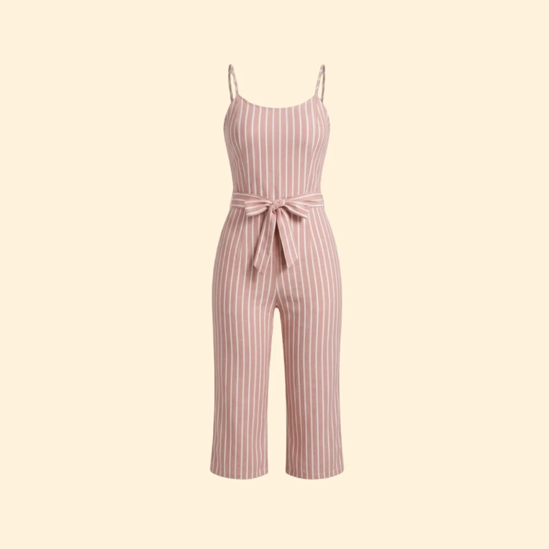 Women’s Sleeveless Jumpsuit with Elastic Waist