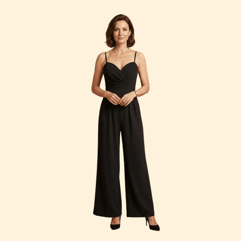 Women’s Sleeveless Jumpsuit with Flared Leg Pants - Image 2
