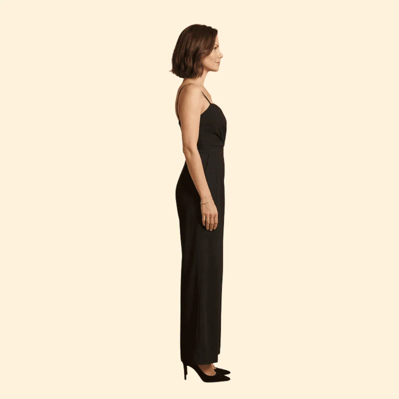 Women’s Sleeveless Jumpsuit with Flared Leg Pants - Image 3