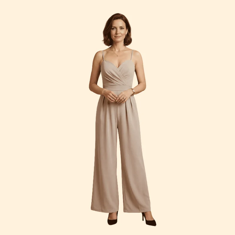Women’s Sleeveless Jumpsuit with Flared Leg Pants - Image 7