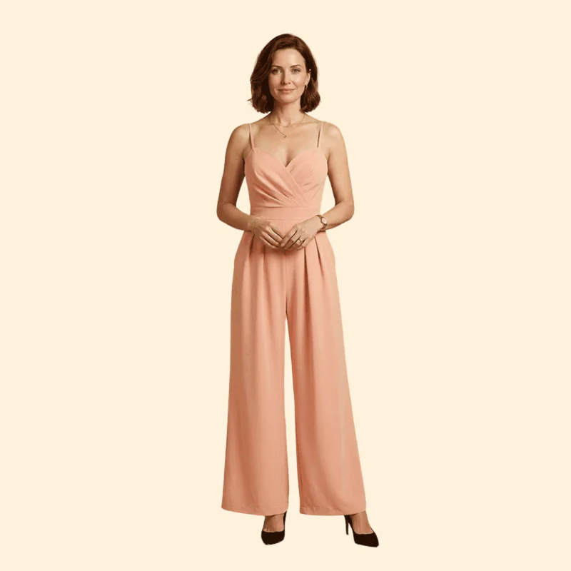 Women’s Sleeveless Jumpsuit with Flared Leg Pants - Image 9