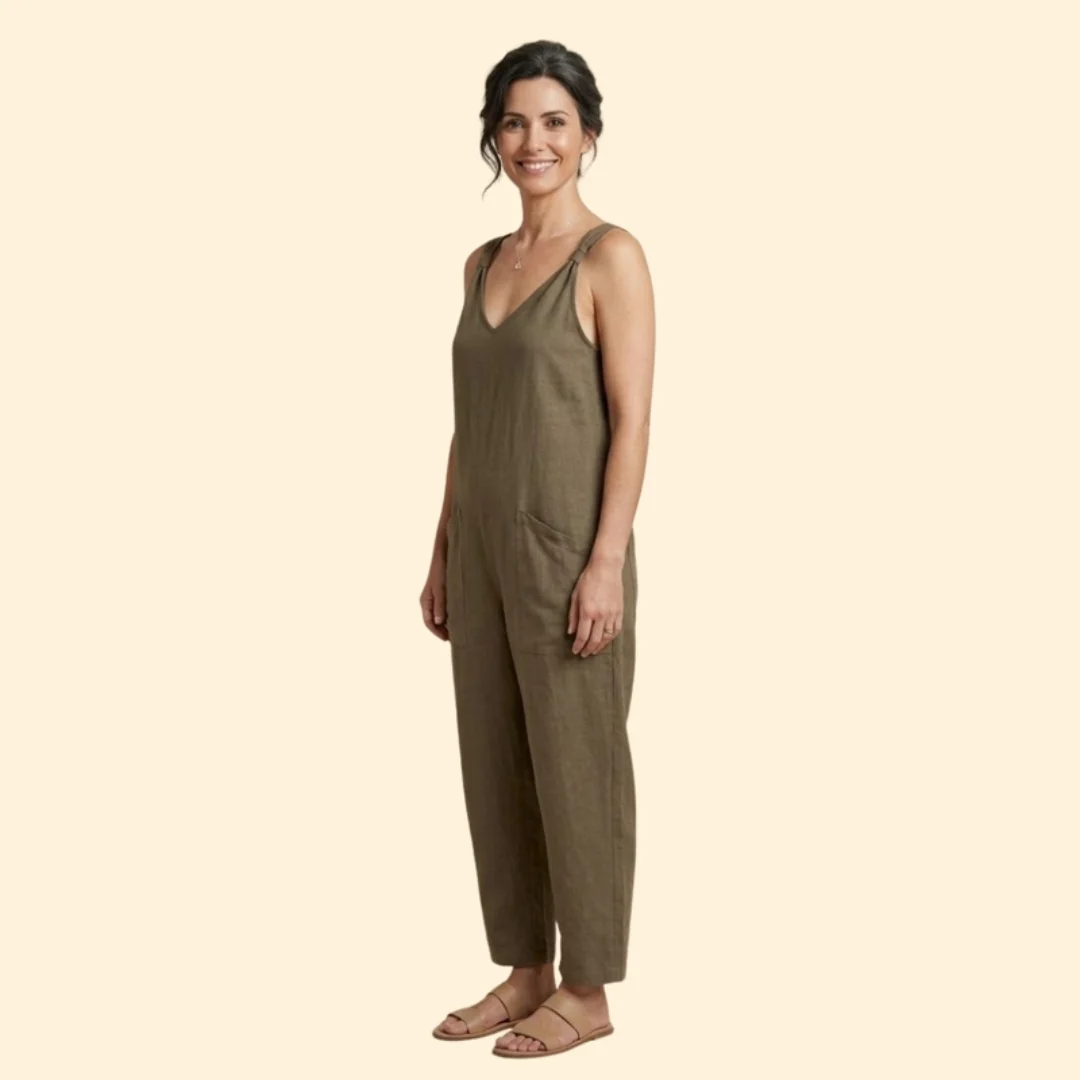Women’s Sleeveless Jumpsuit with Pockets - Image 4