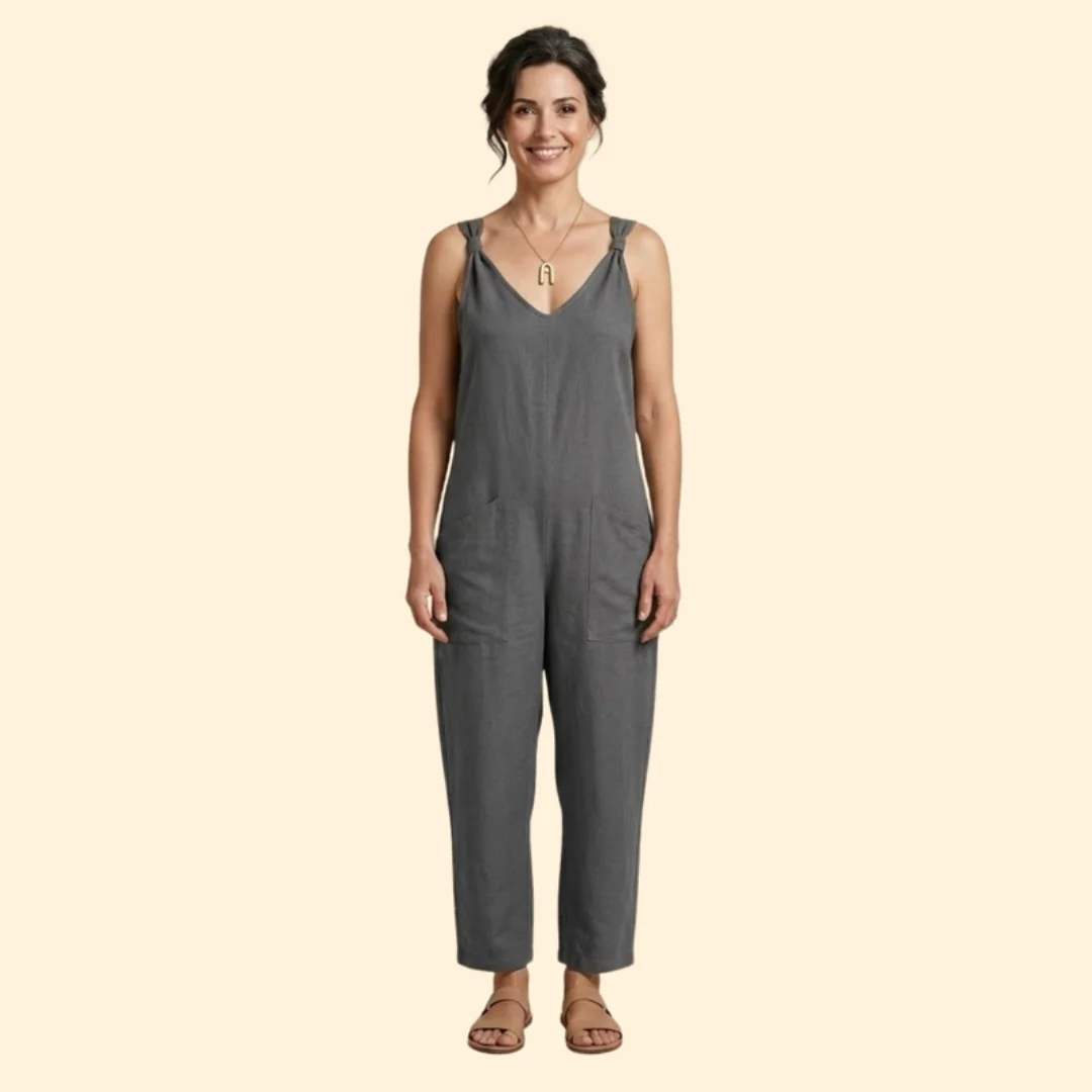 Women’s Sleeveless Jumpsuit with Pockets - Image 6