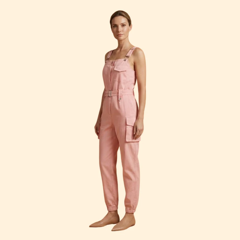 Women’s Sleeveless Jumpsuit with Side Pockets - Image 3