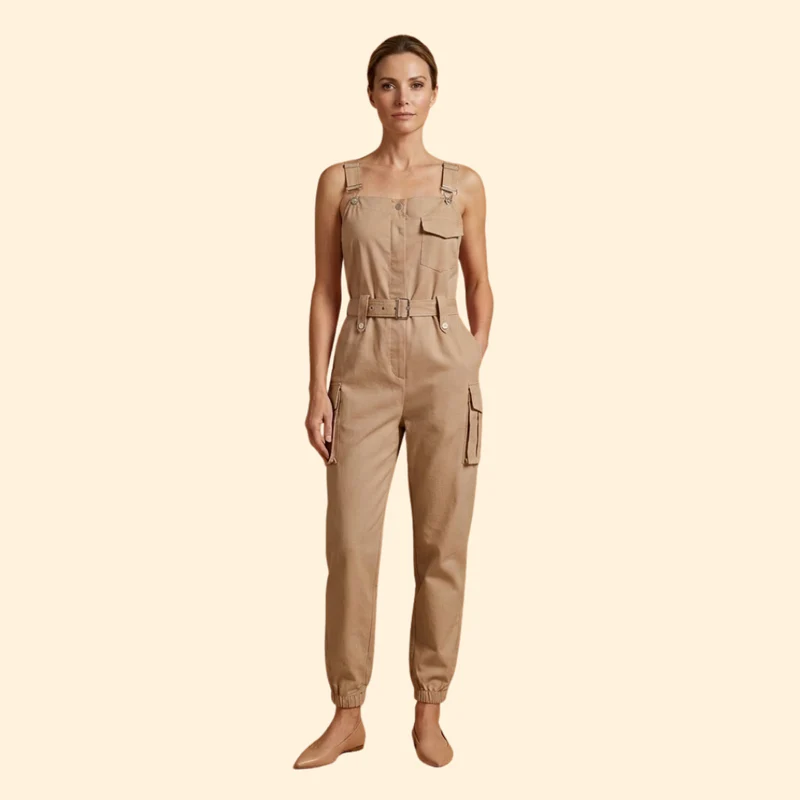 Women’s Sleeveless Jumpsuit with Side Pockets - Image 5