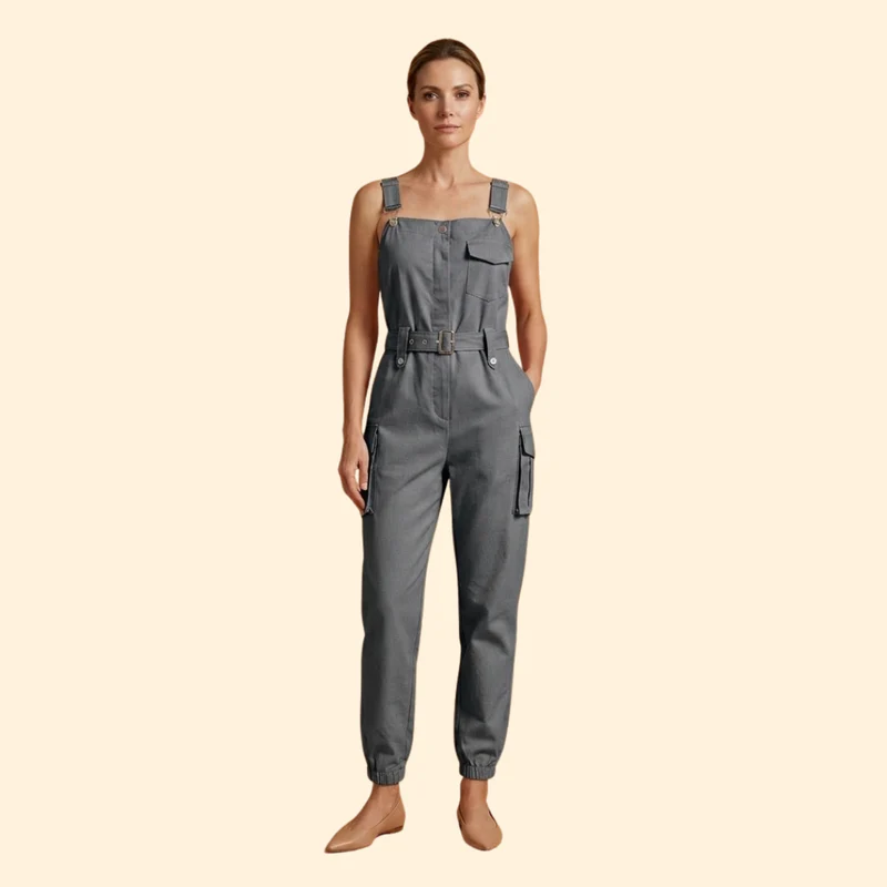 Women’s Sleeveless Jumpsuit with Side Pockets - Image 6