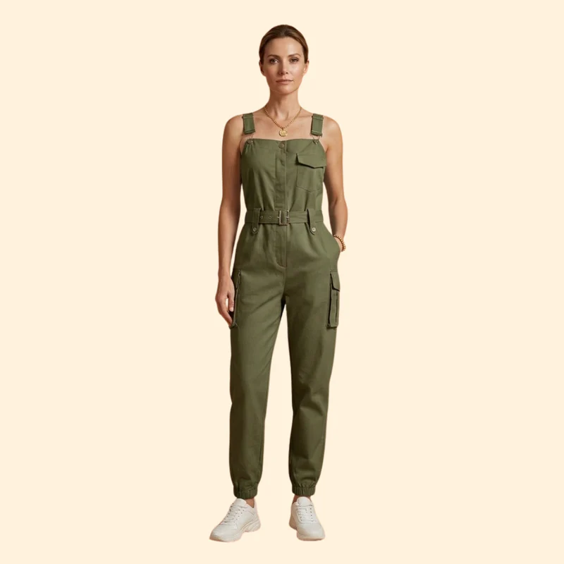 Women’s Sleeveless Jumpsuit with Side Pockets - Image 7