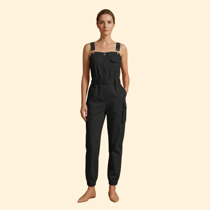 Women’s Sleeveless Jumpsuit with Side Pockets - Image 8