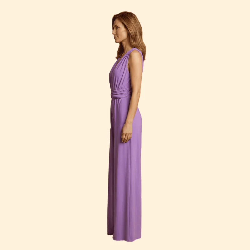Women’s Sleeveless Jumpsuit with Wide Leg Pants - Image 6