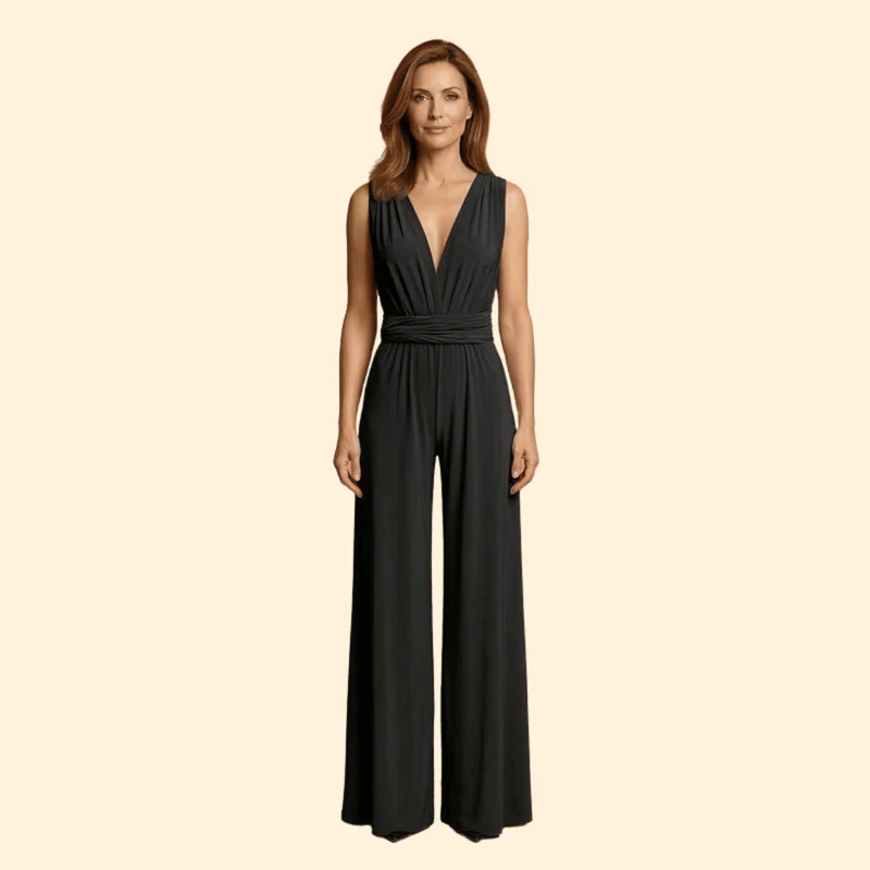 Women’s Sleeveless Jumpsuit with Wide Leg Pants - Image 7