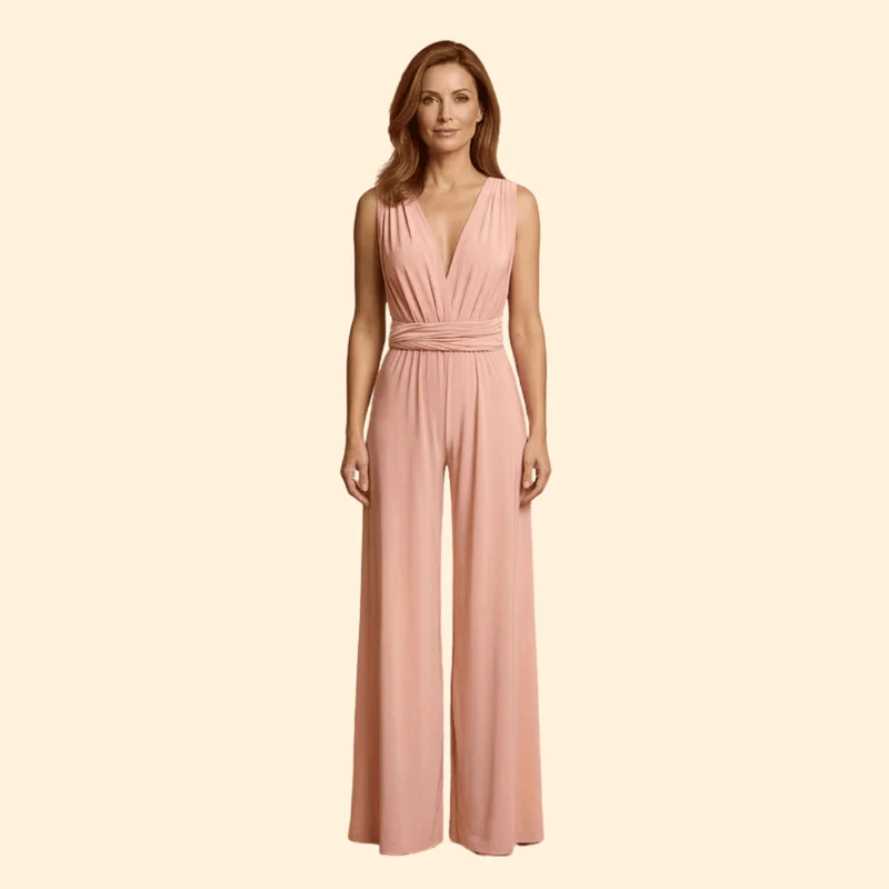 Women’s Sleeveless Jumpsuit with Wide Leg Pants - Image 8