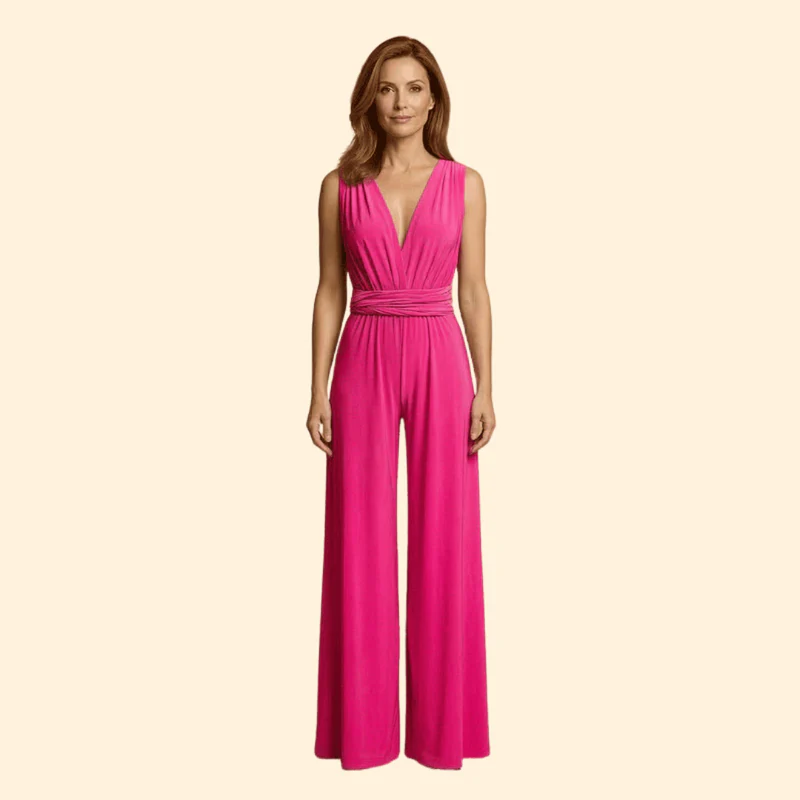 Women’s Sleeveless Jumpsuit with Wide Leg Pants - Image 9