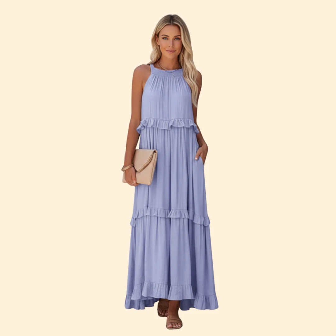 Women’s Sleeveless Maxi Dress Ruffles - Image 11