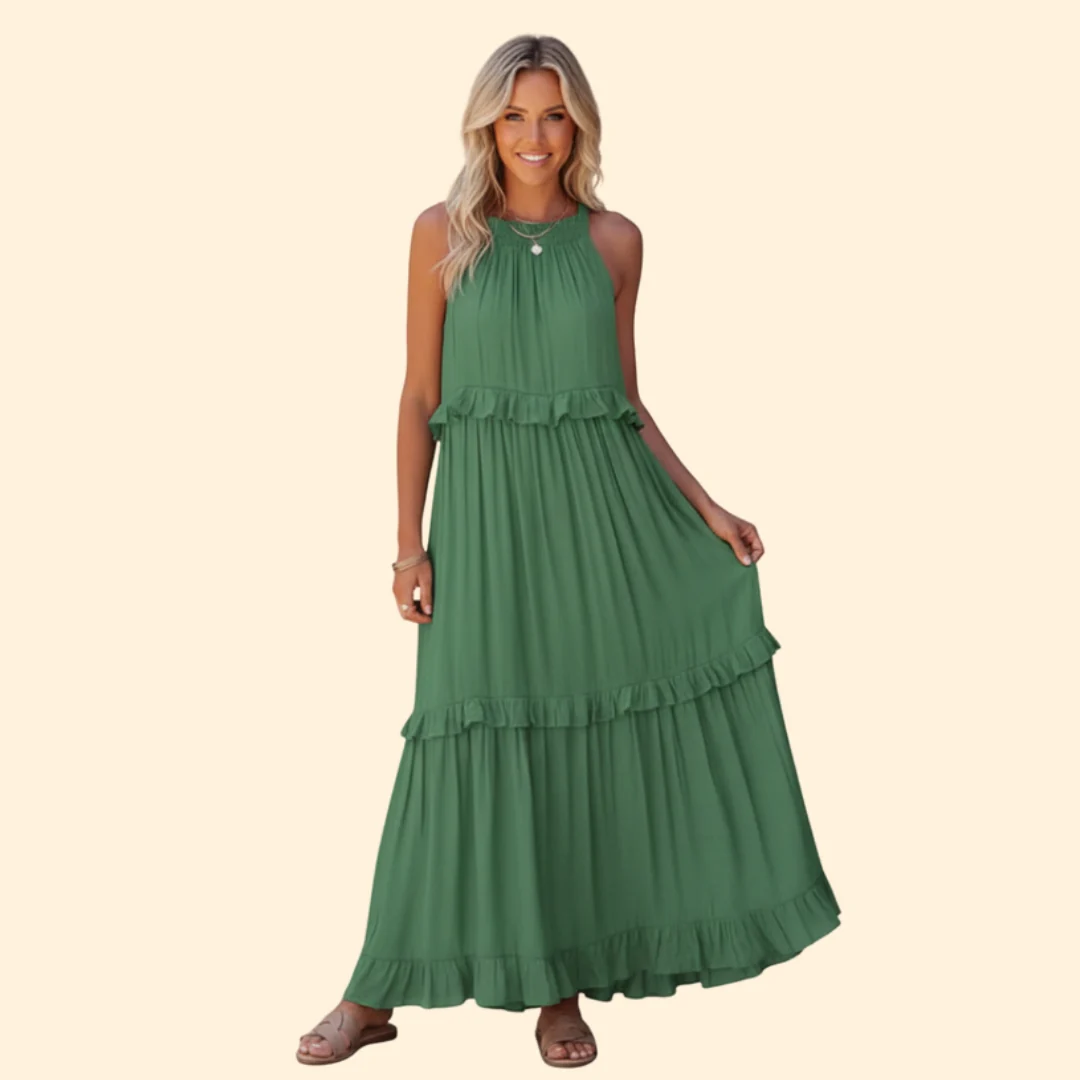 Women’s Sleeveless Maxi Dress Ruffles - Image 6