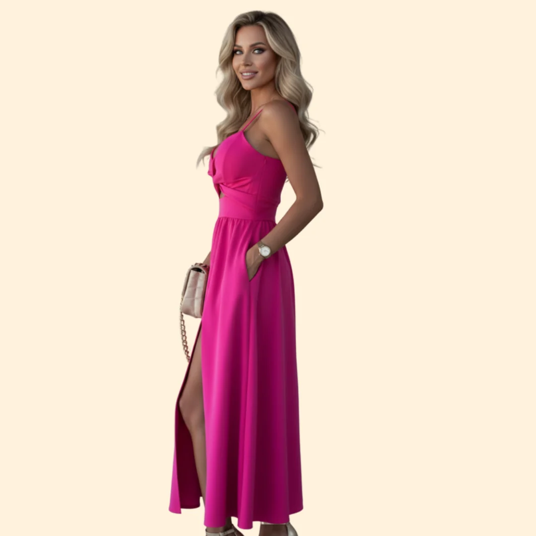 Women’s Sleeveless Midi Dress Front Slit - Image 4