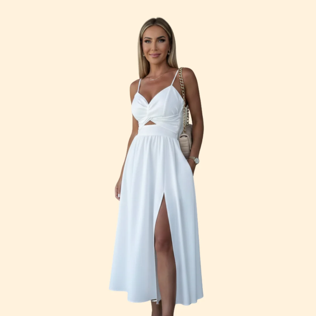 Women’s Sleeveless Midi Dress Front Slit - Image 9