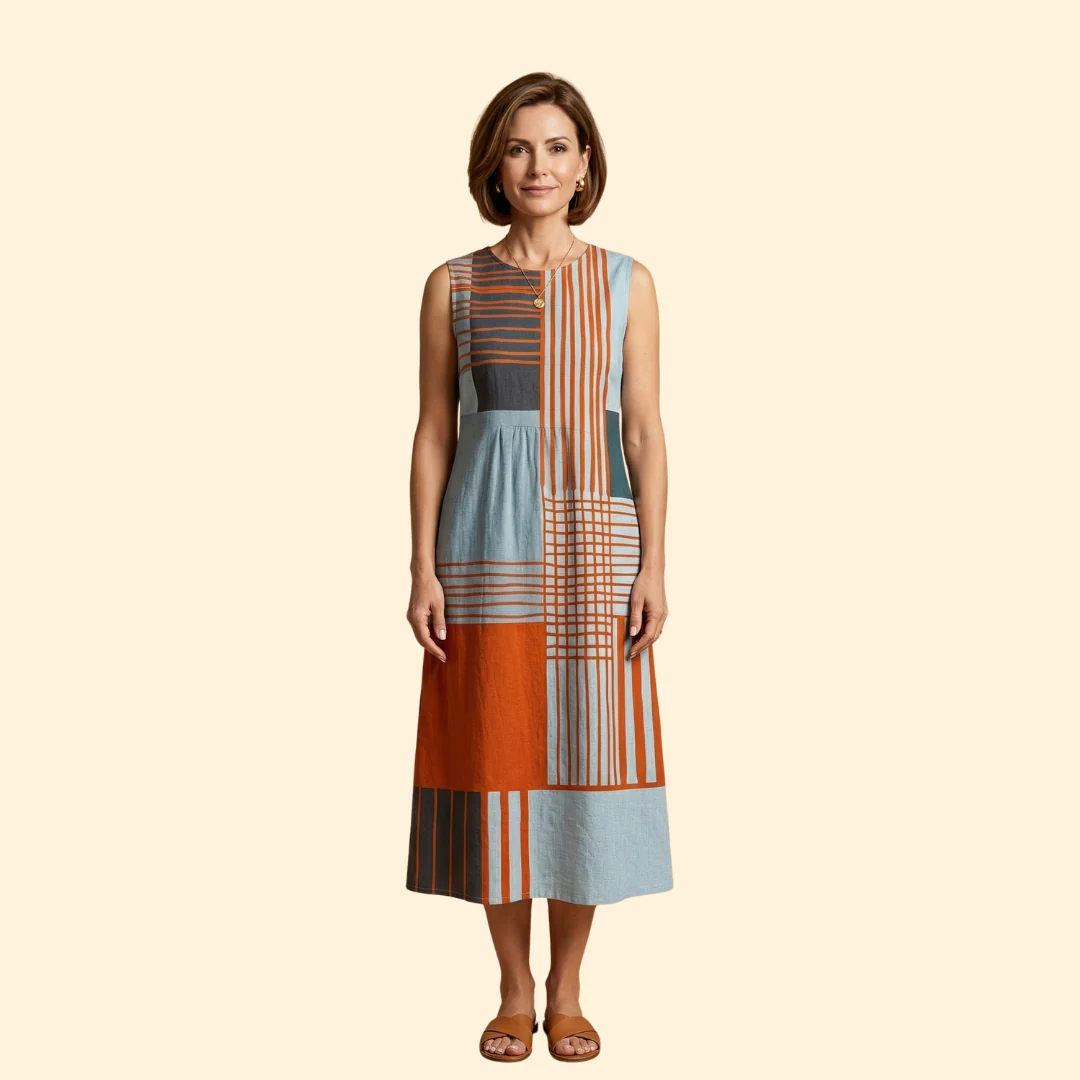 Women's Sleeveless Midi Dress Pockets - Image 2