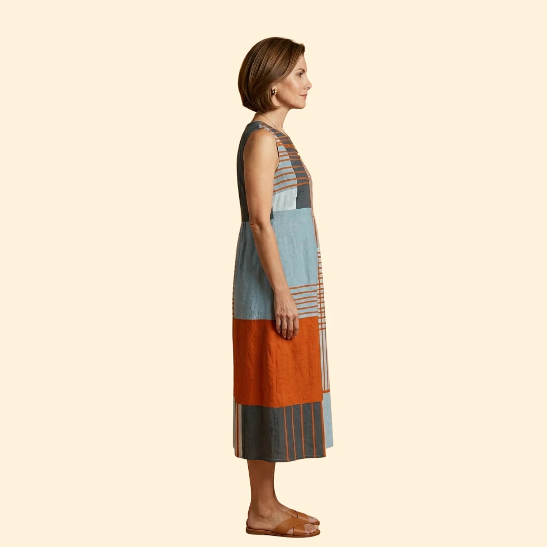 Women's Sleeveless Midi Dress Pockets - Image 3
