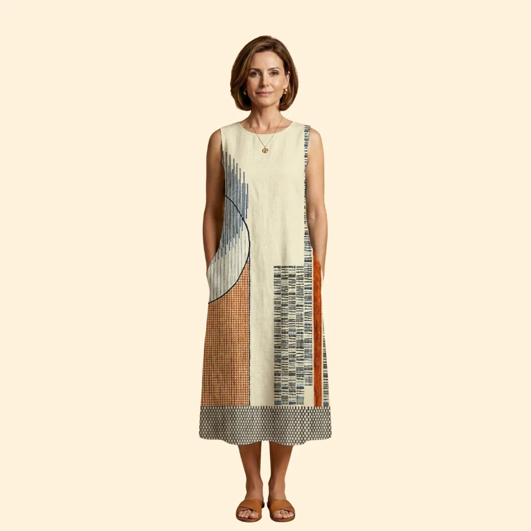 Women's Sleeveless Midi Dress Pockets - Image 6
