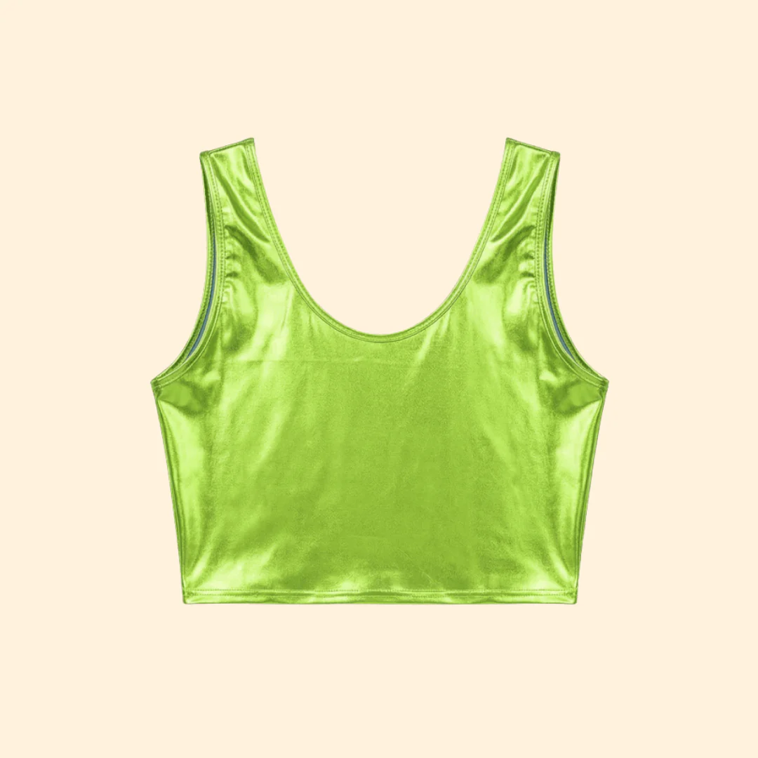 Women’s Sleeveless Top with Glossy Texture