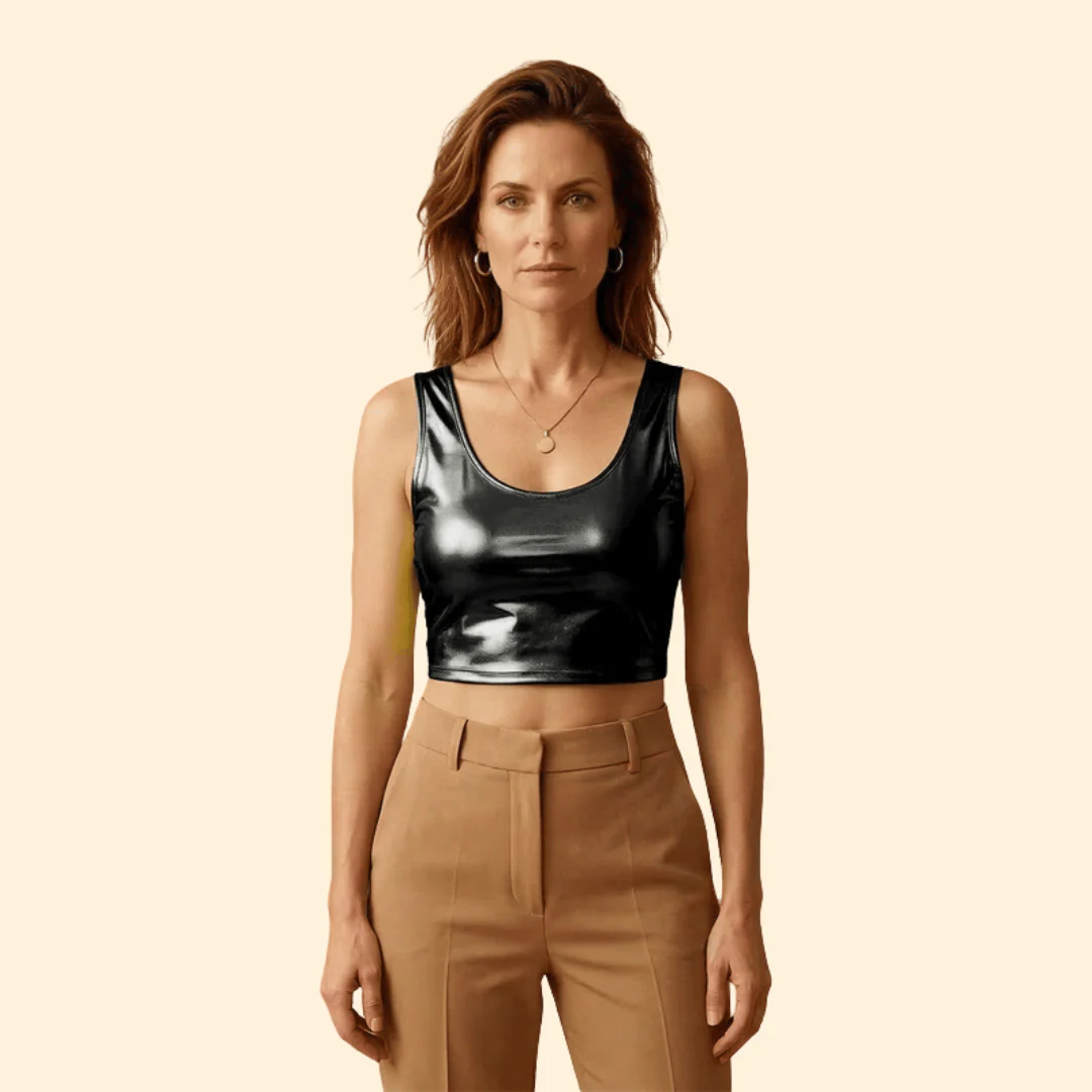Women’s Sleeveless Top with Glossy Texture - Image 14