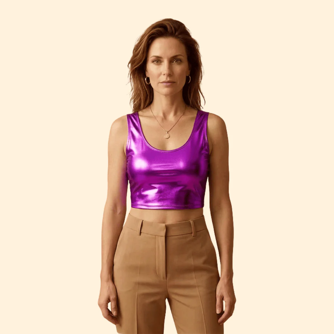 Women’s Sleeveless Top with Glossy Texture - Image 15