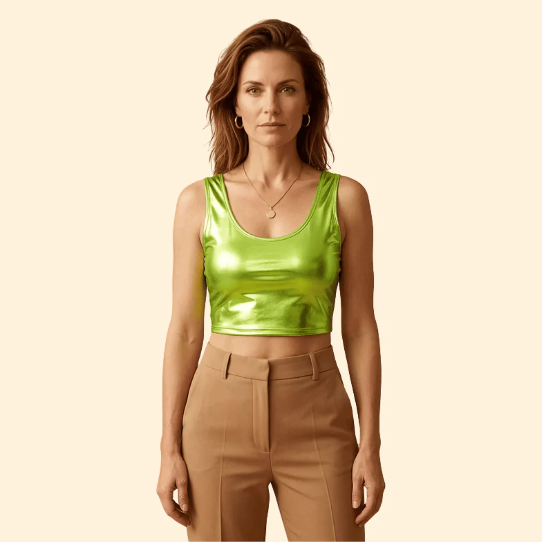 Women’s Sleeveless Top with Glossy Texture - Image 2