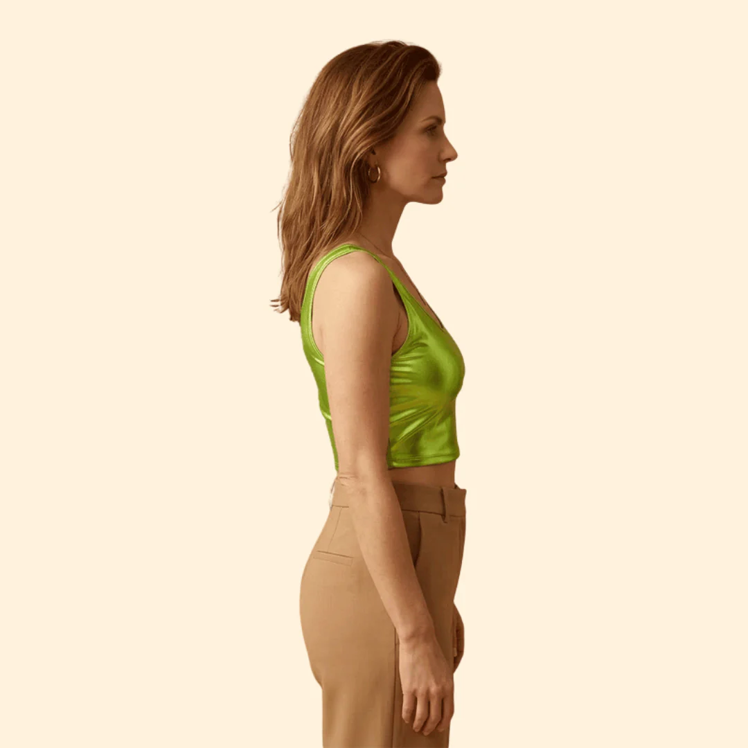 Women’s Sleeveless Top with Glossy Texture - Image 3