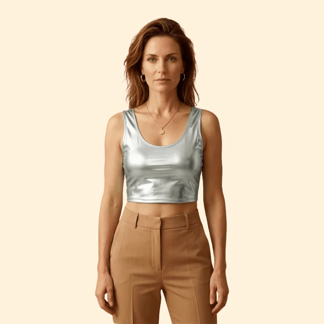 Women’s Sleeveless Top with Glossy Texture - Image 8
