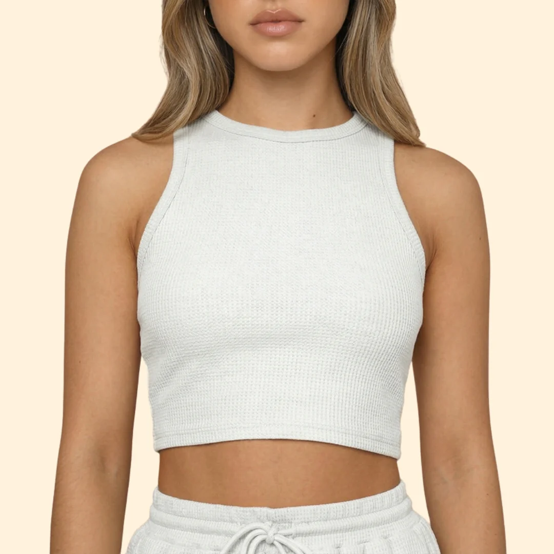 Women’s Sleeveless Top with High Neck and Elastic Shorts - Image 6