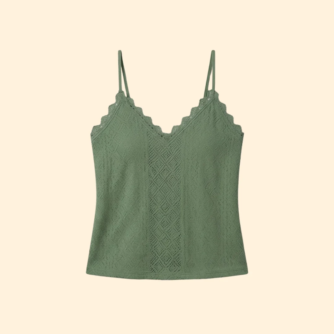 Women’s Sleeveless Top with Lace Trim