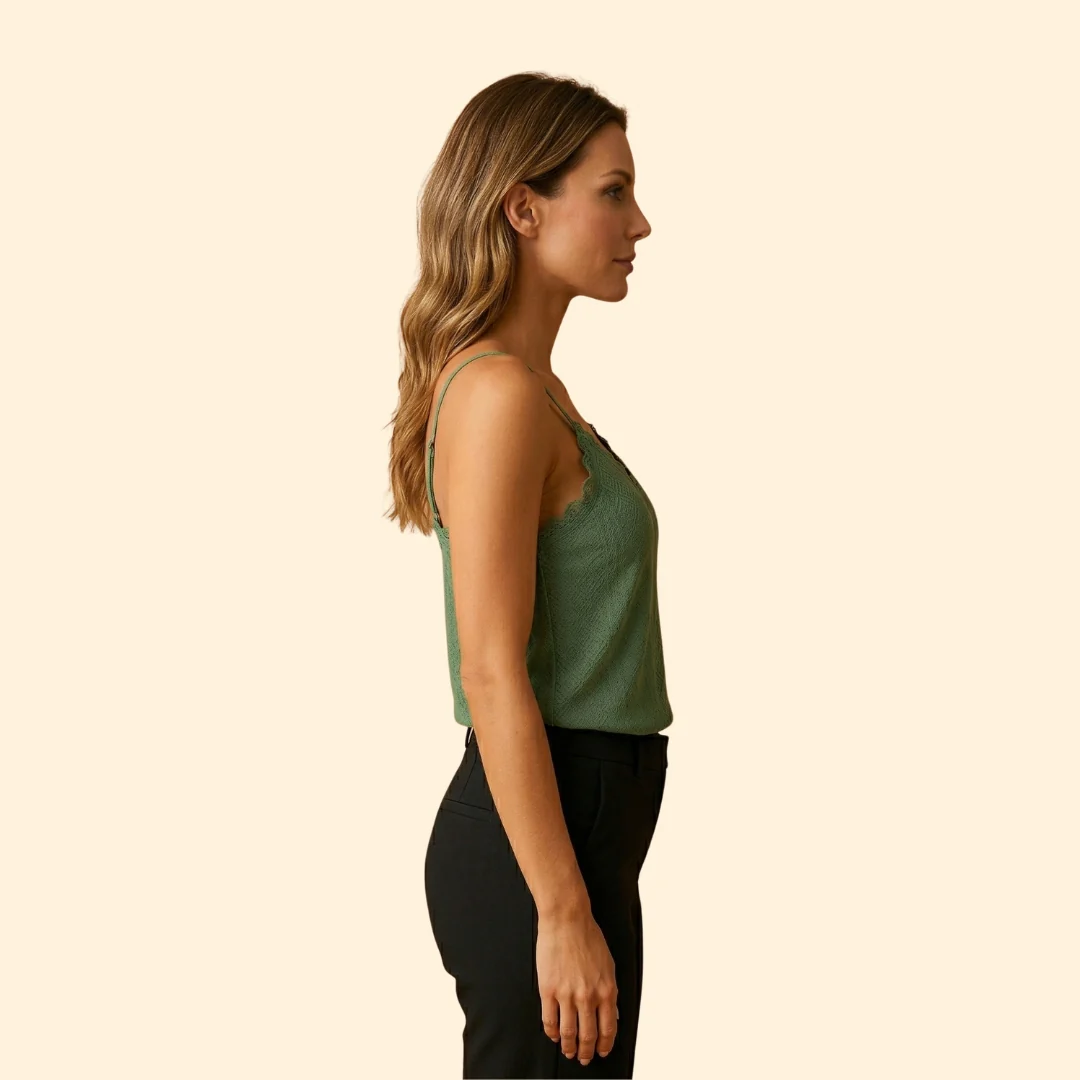 Women’s Sleeveless Top with Lace Trim - Image 3
