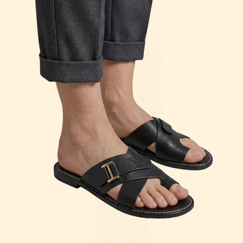 Women’s Slide Sandals with Cross Over Straps - Image 5