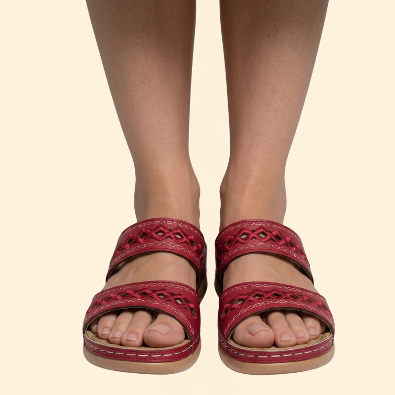 Women’s Slide Sandals with Embroidered Straps - Image 7
