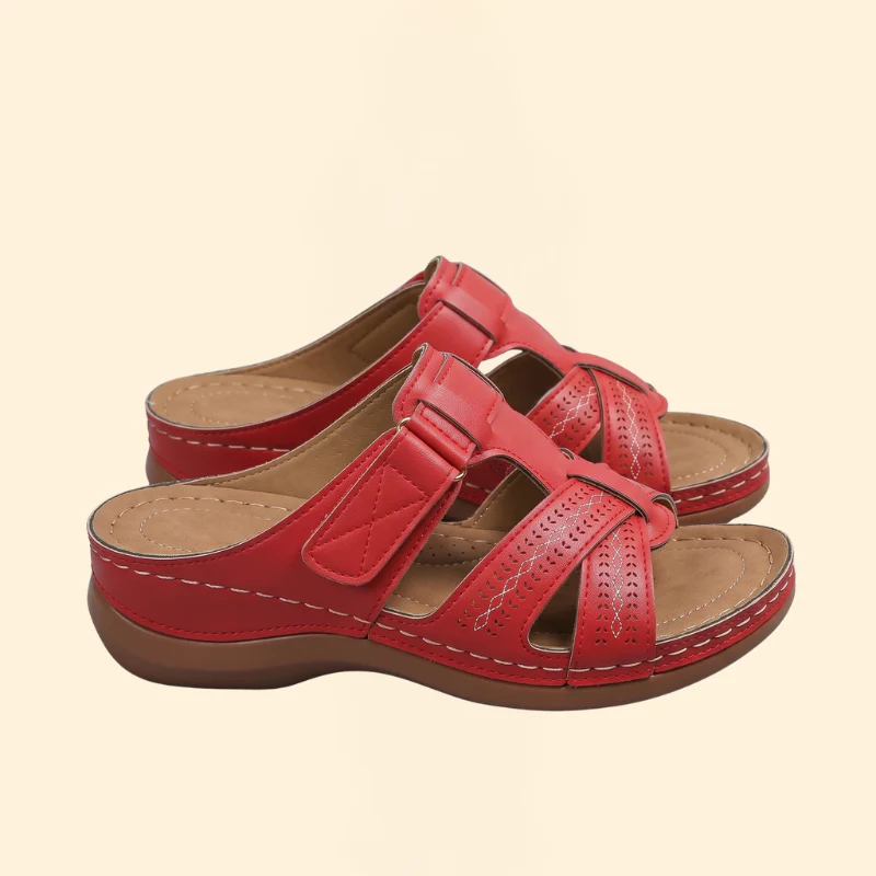 Women’s Slide Sandals with Perforated Straps