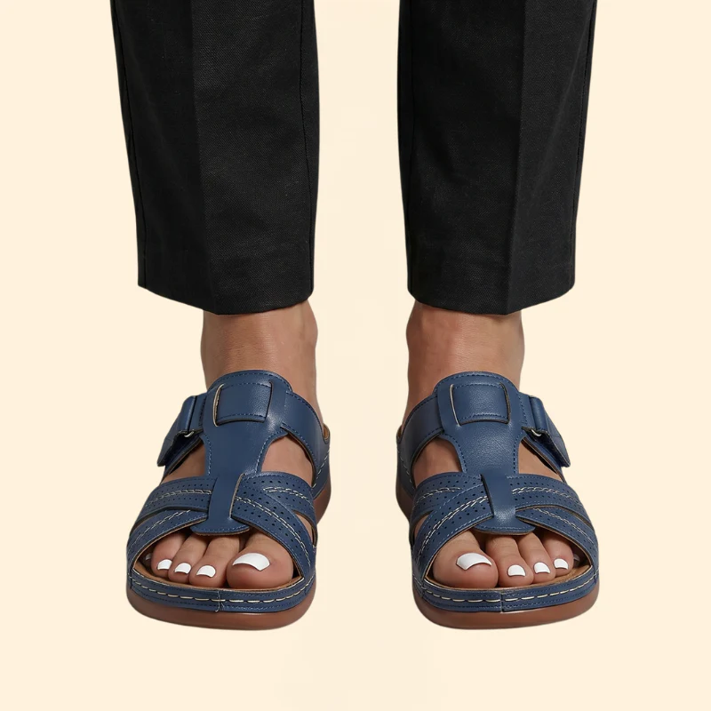 Women’s Slide Sandals with Perforated Straps - Image 9