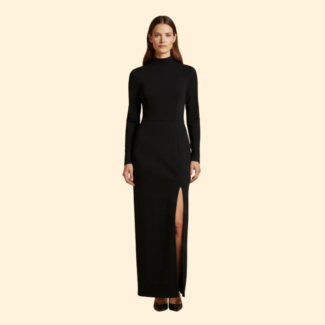 Women's Slim-Fit Dress with Slit Detail - Image 2