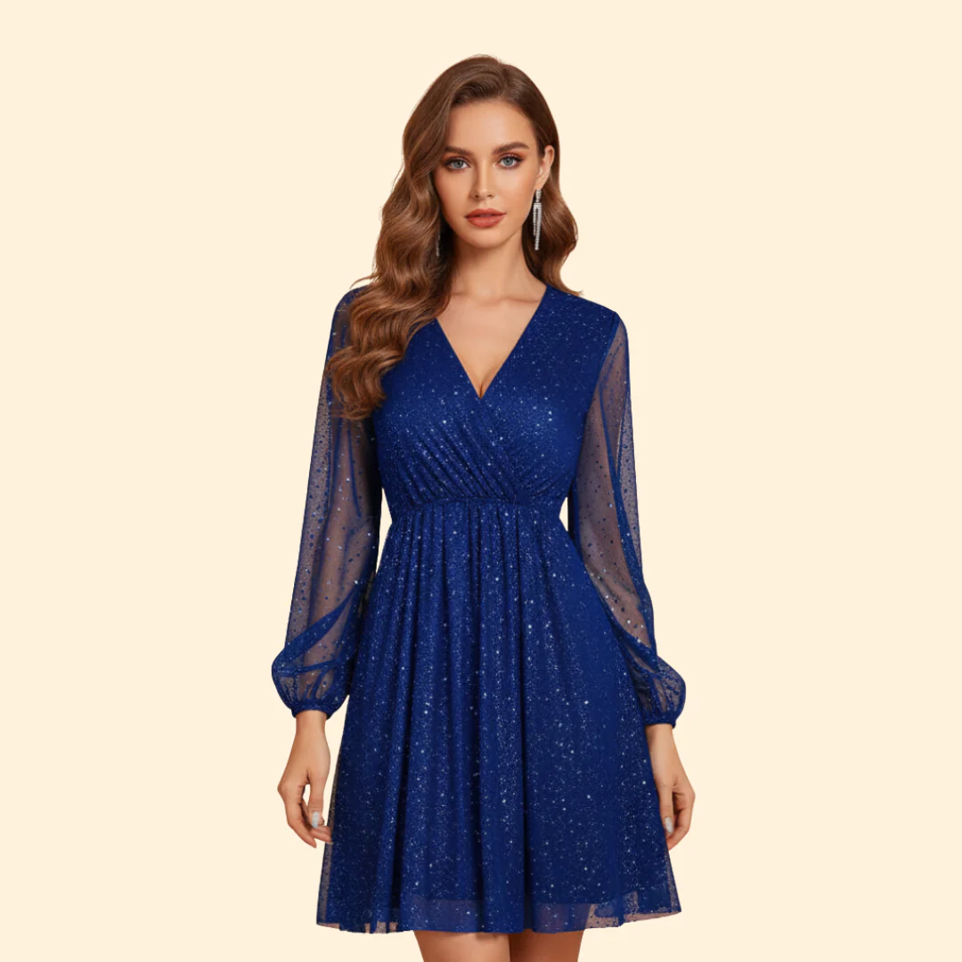 Women's Solid Color Maxi Dress with V-Neck - Image 11